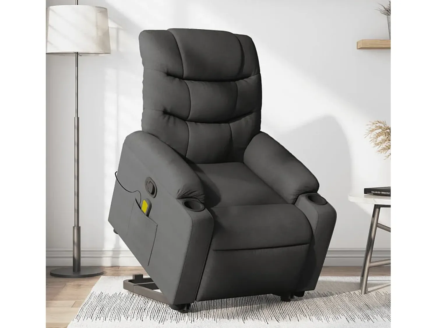 Poltrona elevatória de massagens tecido cinzento-escuro SHL429806^ Poltrona