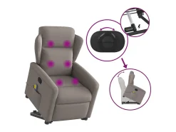 Poltrona* Poltrona elevatória de massagens tecido cinzento-acastanhado SHL806493 Taupe