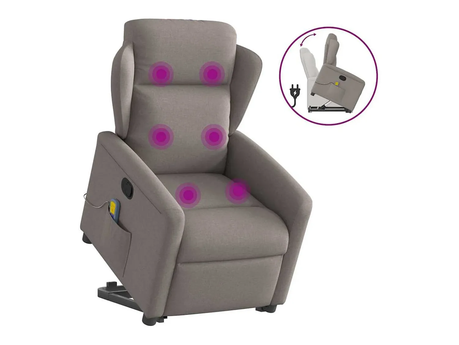 Poltrona* Poltrona elevatória de massagens tecido cinzento-acastanhado SHL806493 Taupe
