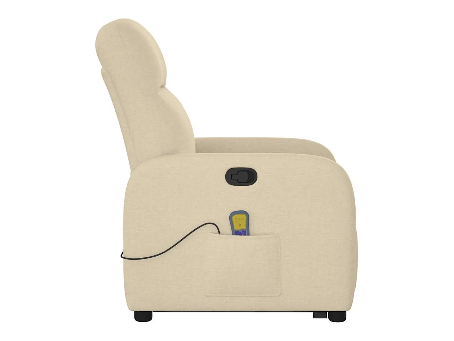 Poltrona*vidaxl Poltrona elevatória de massagens tecido cor Creme