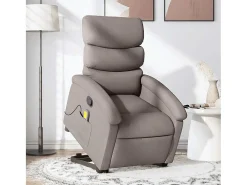 New Poltrona elevatória de massagens tecido cinzento-acastanhado SHL450651 Taupe