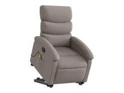 New Poltrona elevatória de massagens tecido cinzento-acastanhado SHL450651 Taupe