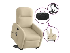 Poltrona* Poltrona elevatória de massagens tecido cor SHL685409 Creme