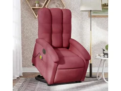 Poltrona| Poltrona elevatória de massagens elétrica tecido tinto SHL390838 Vermelho