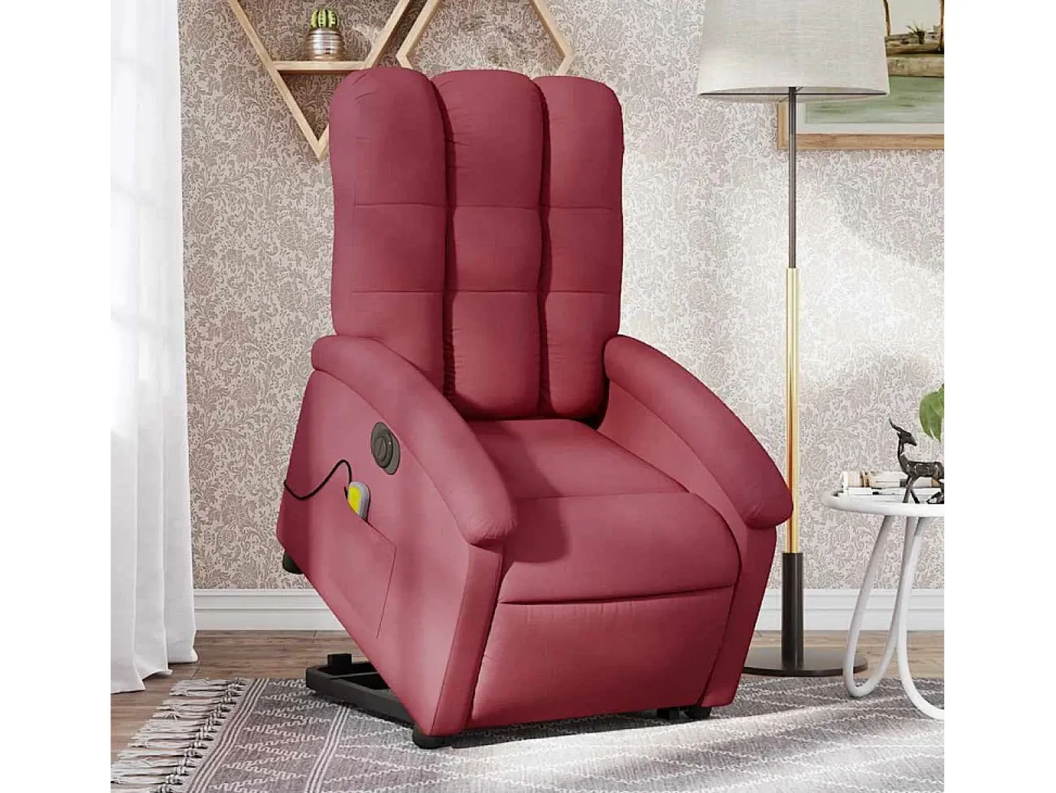 Poltrona| Poltrona elevatória de massagens elétrica tecido tinto SHL390838 Vermelho