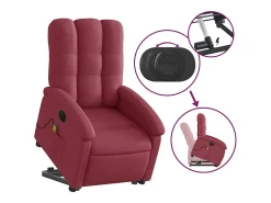 Poltrona| Poltrona elevatória de massagens elétrica tecido tinto SHL390838 Vermelho