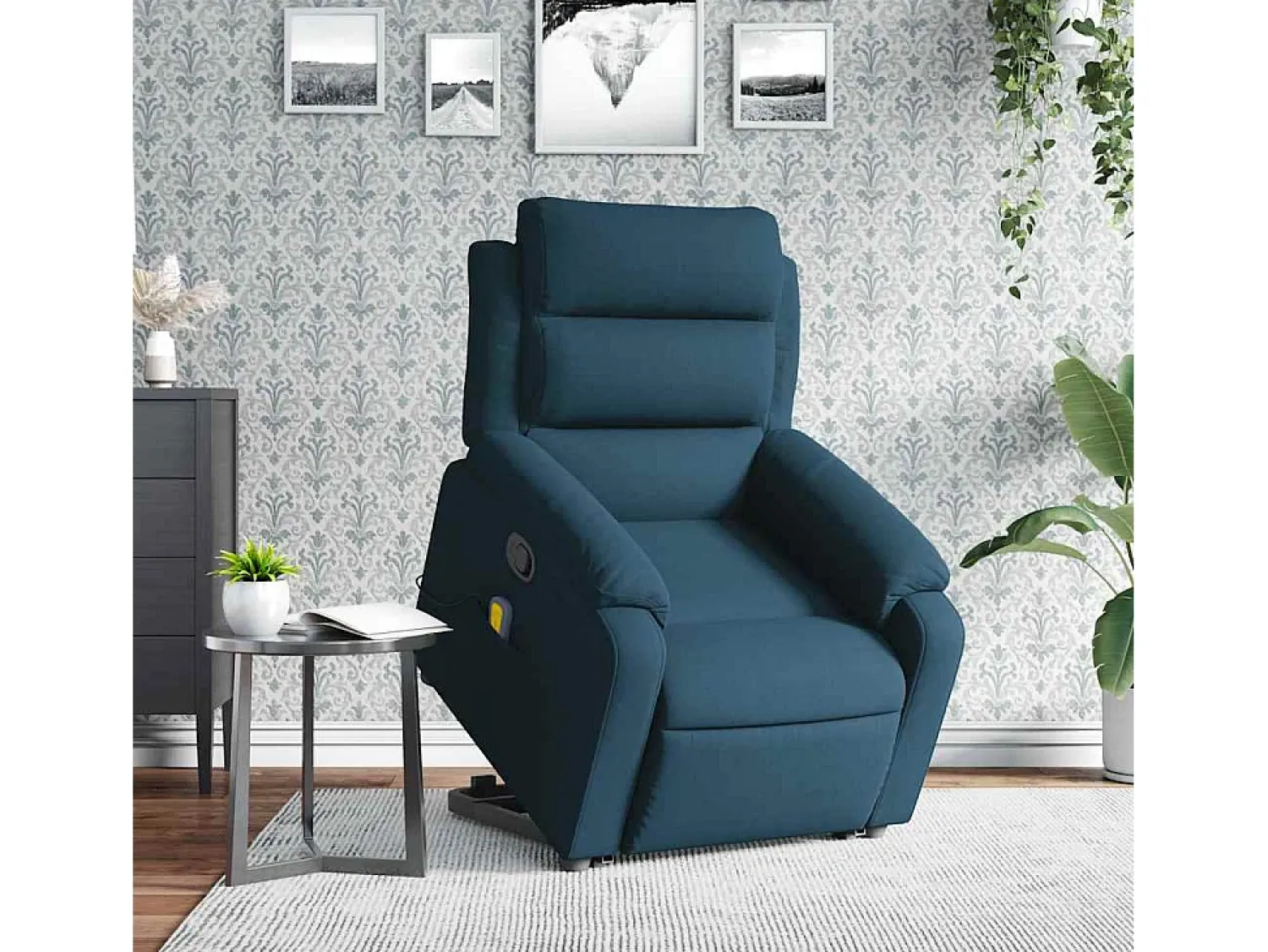vidaxl Poltrona elevatória de massagens veludo^ Poltrona