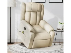 Sale Poltrona elevatória de massagens tecido cor SHL789544 Creme