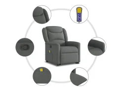 Poltrona* Poltrona elevatória de massagens tecido cinzento-escuro SHL20115 Cinza antracite