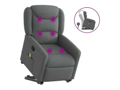 Poltrona* Poltrona elevatória de massagens tecido cinzento-escuro SHL20115 Cinza antracite