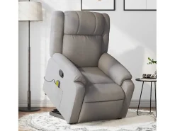 Poltrona elevatória de massagens tecido cinzento-acastanhado SHL722616^ Poltrona