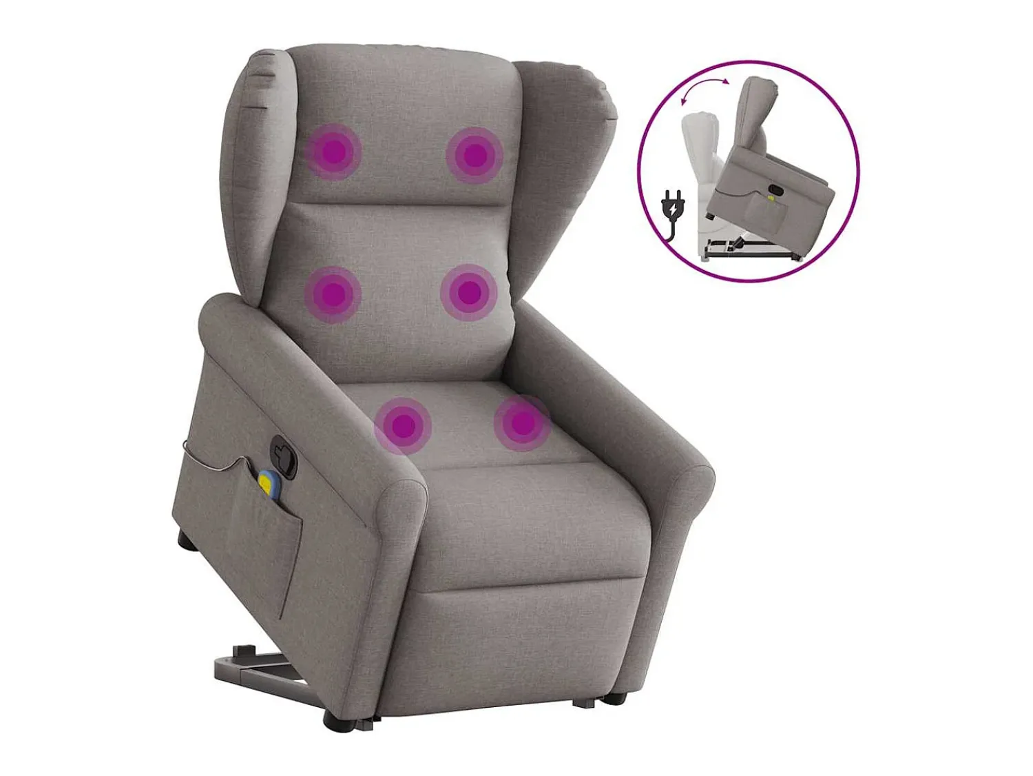 Poltrona* Poltrona elevatória de massagens tecido cinzento-acastanhado SHL467242 Taupe