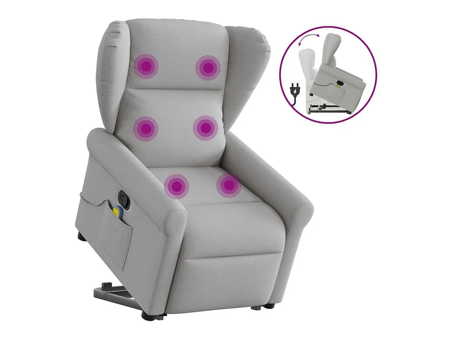 Poltrona* Poltrona elevatória de massagens tecido -nublado SHL526595 Cinzento