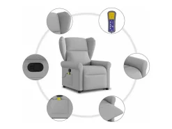 Poltrona* Poltrona elevatória de massagens tecido -nublado SHL526595 Cinzento