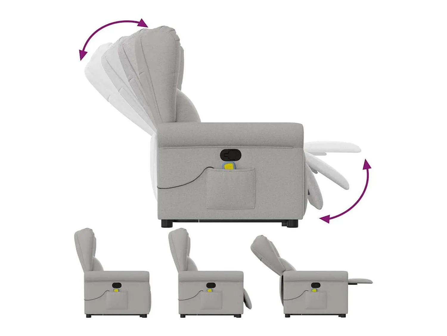 Poltrona* Poltrona elevatória de massagens tecido -nublado SHL526595 Cinzento