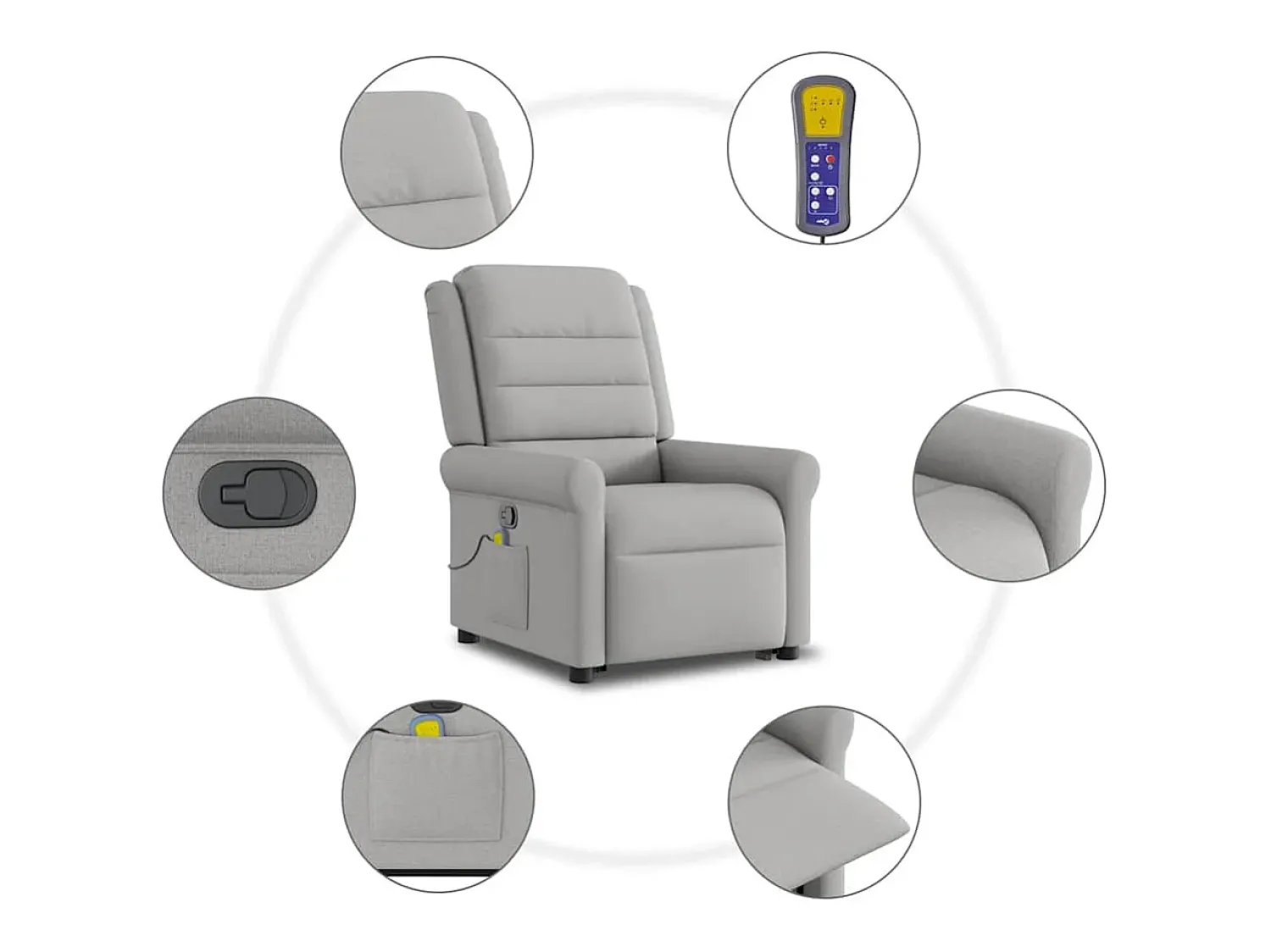 Poltrona elevatória de massagens tecido -nublado SHL489199^ Poltrona