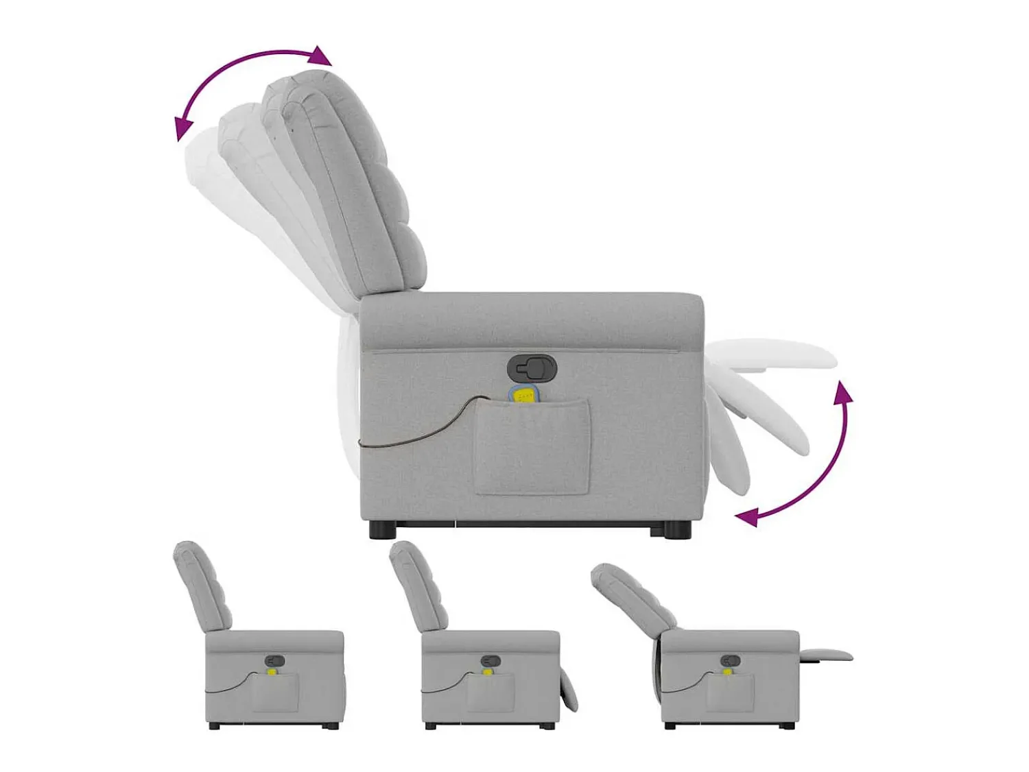 Poltrona elevatória de massagens tecido -nublado SHL489199^ Poltrona