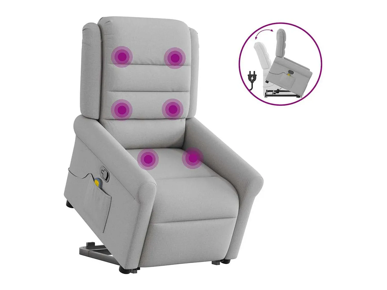 Poltrona elevatória de massagens tecido -nublado SHL489199^ Poltrona