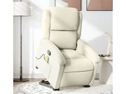 Poltrona| Poltrona elevatória de massagens veludo cor SHL49230 Creme