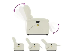 Poltrona| Poltrona elevatória de massagens veludo cor SHL49230 Creme