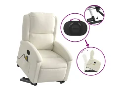 Poltrona| Poltrona elevatória de massagens veludo cor SHL49230 Creme