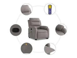 Clearance Poltrona elevatória de massagens tecido cinzento-acastanhado SHL925689 Taupe