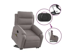 Clearance Poltrona elevatória de massagens tecido cinzento-acastanhado SHL925689 Taupe