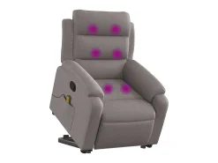 Clearance Poltrona elevatória de massagens tecido cinzento-acastanhado SHL925689 Taupe