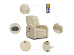 Poltrona elevatória de massagens tecido cor SHL157823 Creme