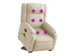 Poltrona| Poltrona elevatória de massagens tecido cor SHL190019 Creme