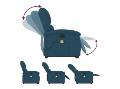 New vidaxl Poltrona elevatória de massagens veludo Azul