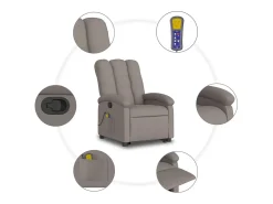 Poltrona elevatória de massagens tecido cinzento-acastanhado SHL816211^ Poltrona