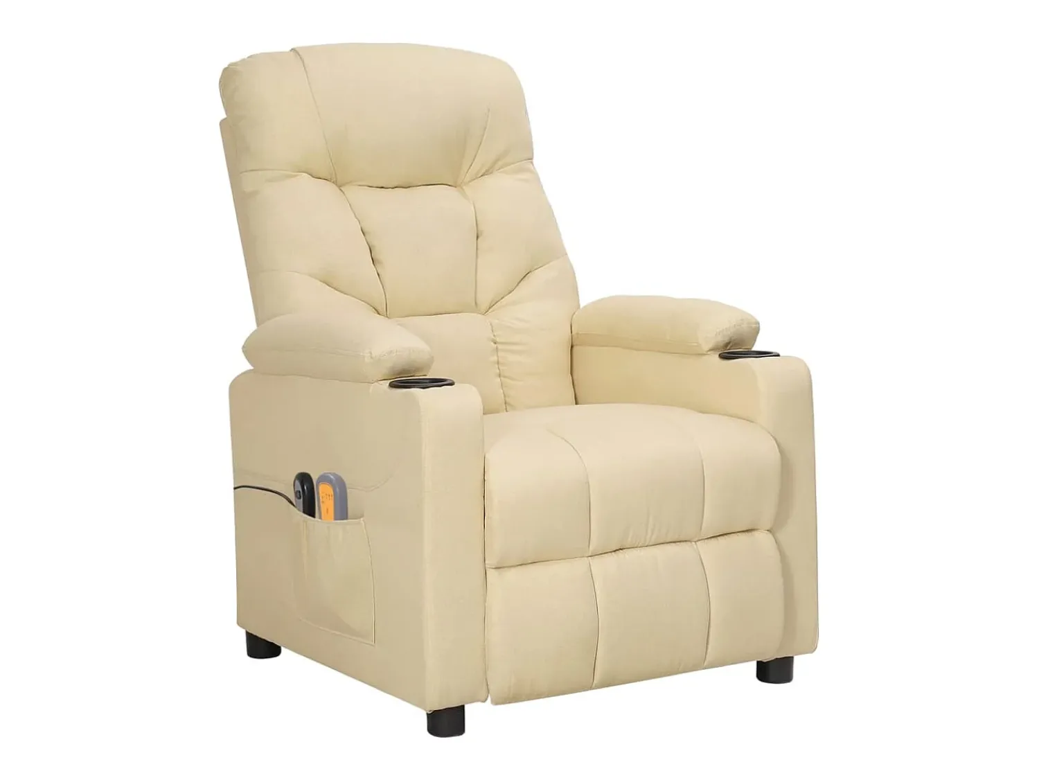 Poltrona|vidaxl Poltrona elevatória de massagens elétrica tecido Creme