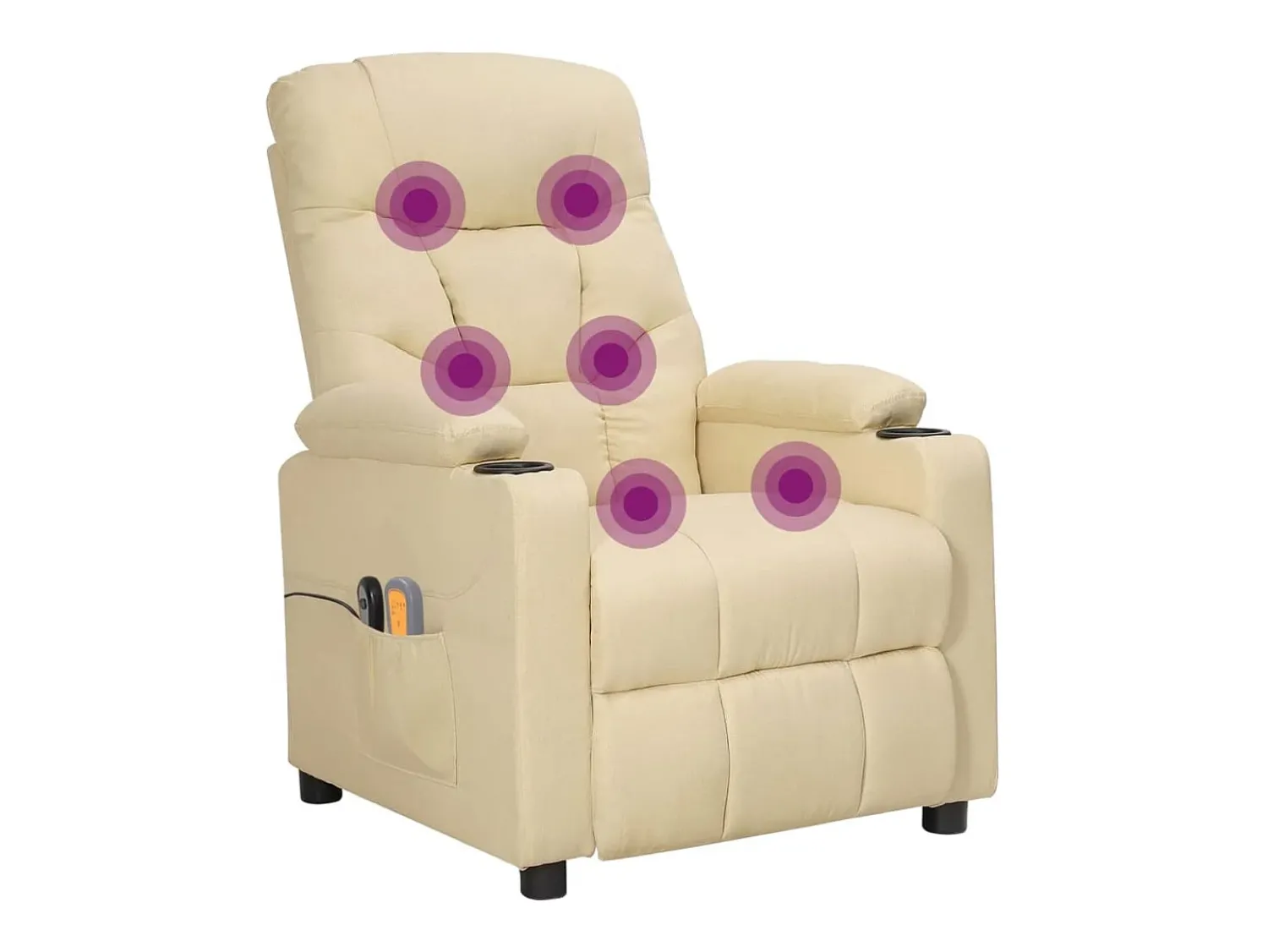 Poltrona|vidaxl Poltrona elevatória de massagens elétrica tecido Creme