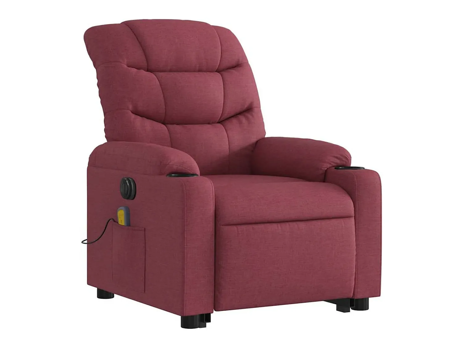 Poltrona elevatória de massagens elétrica tecido tinto SHL186268^ Poltrona