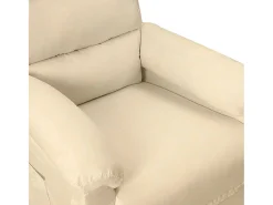 Poltrona|vidaxl Poltrona elevatória de massagens elétrica tecido Creme