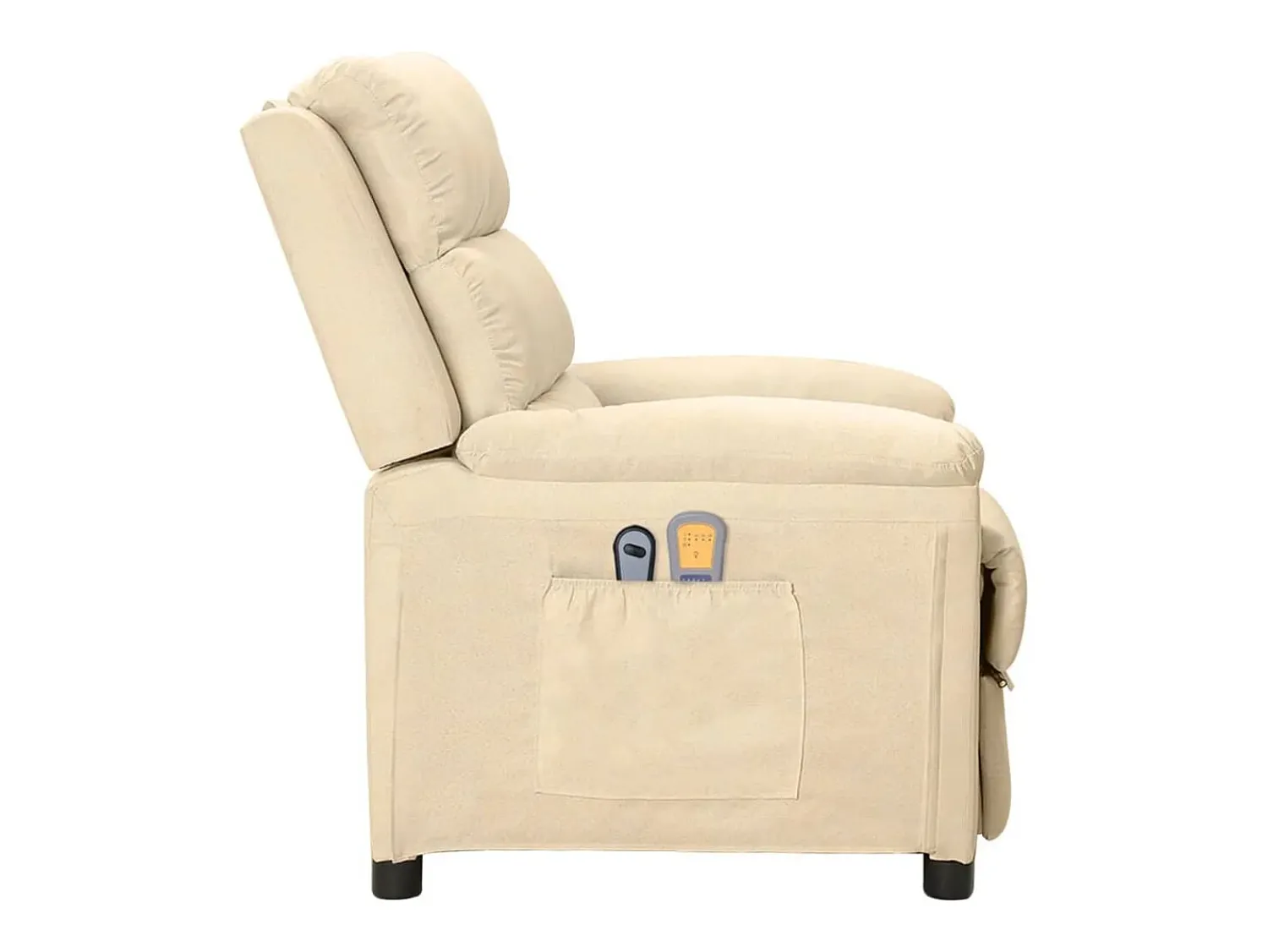 Poltrona|vidaxl Poltrona elevatória de massagens elétrica tecido Creme