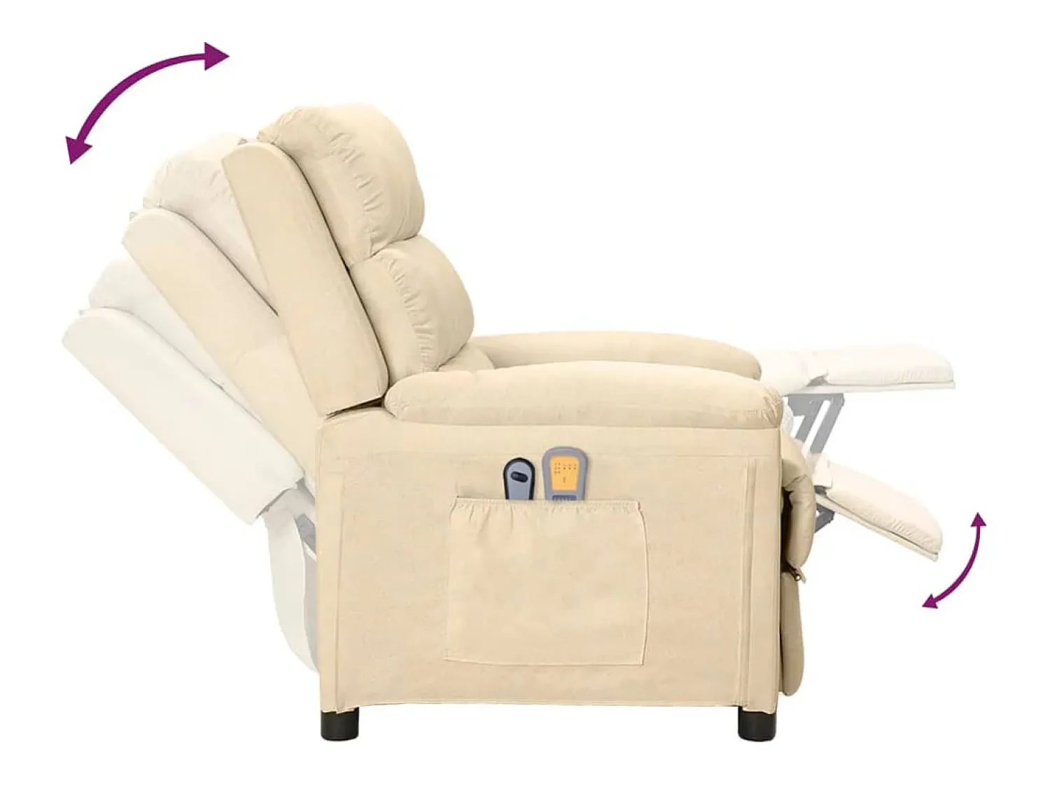 Poltrona|vidaxl Poltrona elevatória de massagens elétrica tecido Creme
