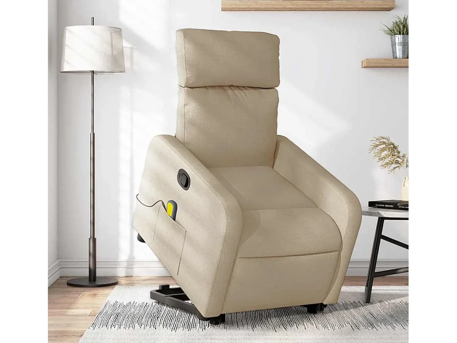 Poltrona* Poltrona elevatória de massagens tecido cor SHL986182 Creme