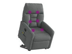 Outlet Poltrona elevatória de massagens tecido cinzento-escuro SHL155133 Cinza antracite