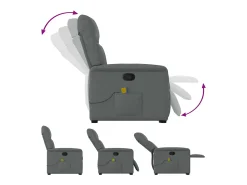 Outlet Poltrona elevatória de massagens tecido cinzento-escuro SHL155133 Cinza antracite