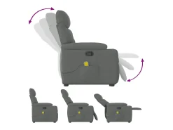 Outlet Poltrona elevatória de massagens tecido cinzento-escuro SHL155133 Cinza antracite