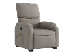 Poltrona elevatória de massagens tecido cinzento-acastanhado SHL111412^ Poltrona