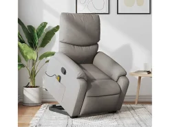 Poltrona elevatória de massagens tecido cinzento-acastanhado SHL111412^ Poltrona