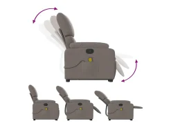 Poltrona elevatória de massagens tecido cinzento-acastanhado SHL111412^ Poltrona