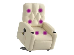 Discount Poltrona elevatória de massagens tecido cor SHL20592 Creme