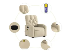 Discount Poltrona elevatória de massagens tecido cor SHL20592 Creme
