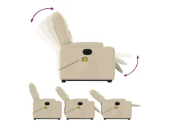 Discount Poltrona elevatória de massagens tecido cor SHL20592 Creme