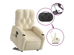 Discount Poltrona elevatória de massagens tecido cor SHL20592 Creme