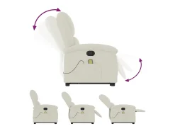 Sale vidaxl Poltrona elevatória de massagens veludo cor Creme